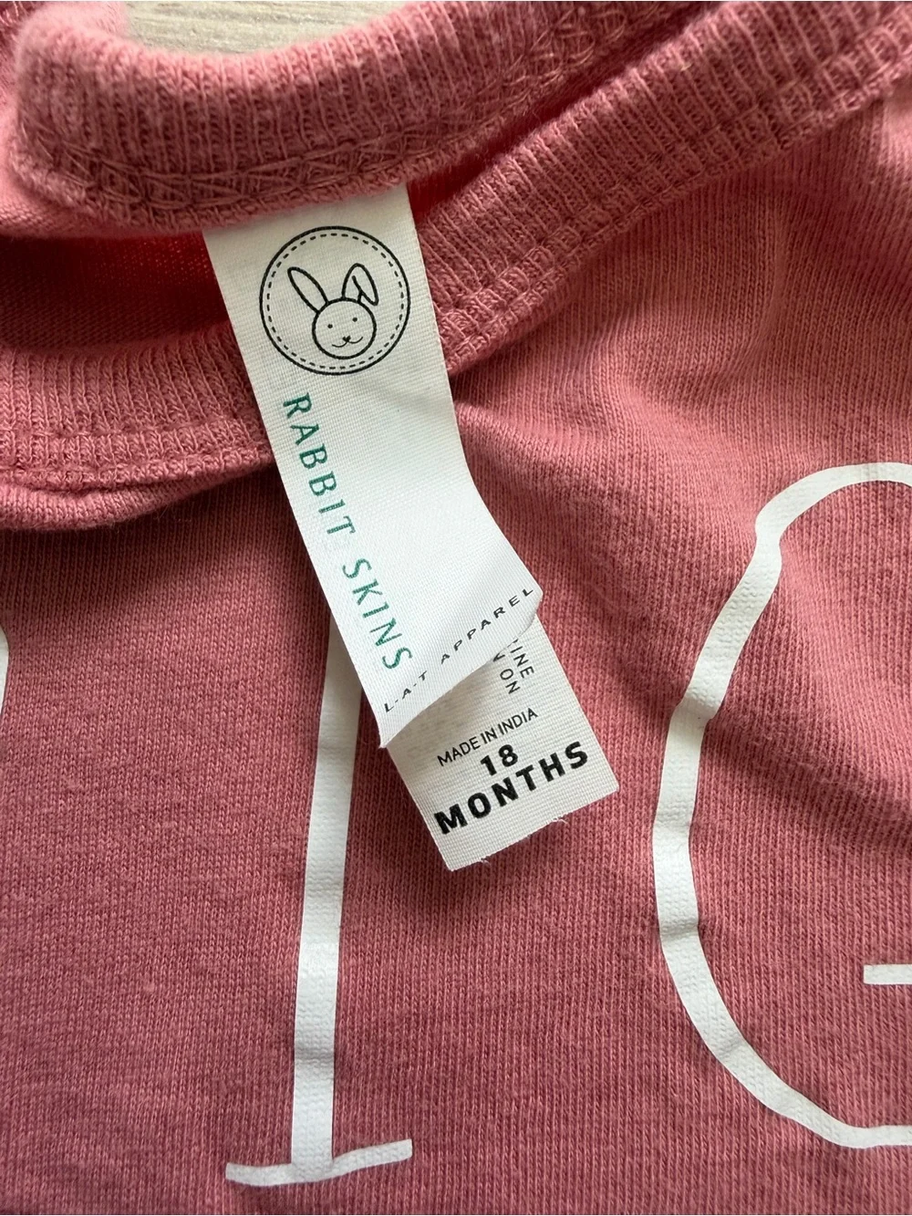 Rabbit Skins Dusty Rose Toddler Onesie with White Graphic